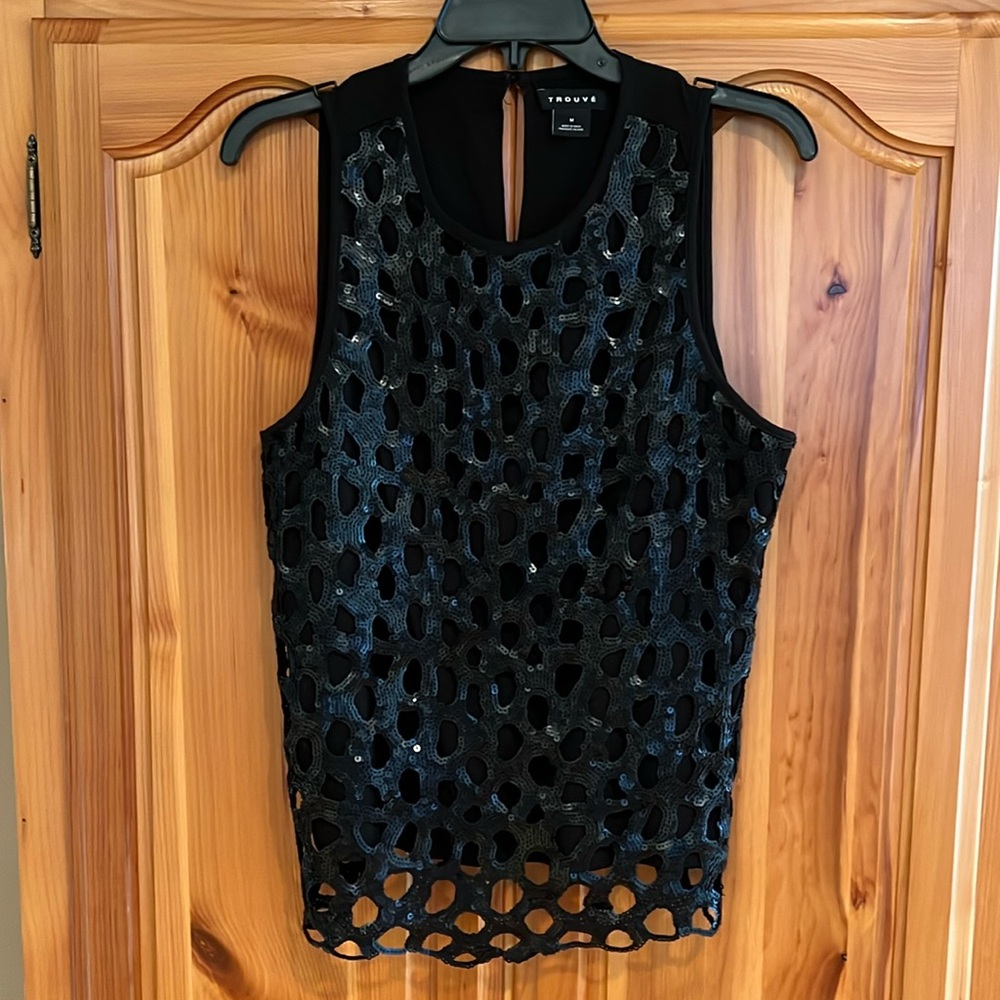 Trouvé black sequin top